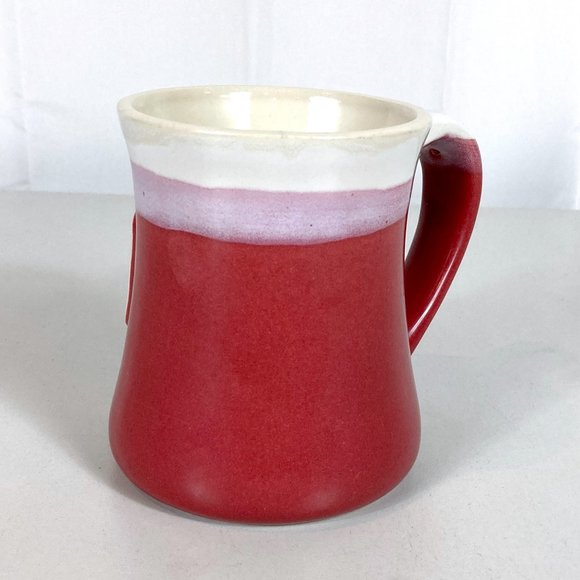 Harley Babe Pottery Style Coffee Mug Cup Oversized Maroon/Red Large Handle - Picture 4 of 9